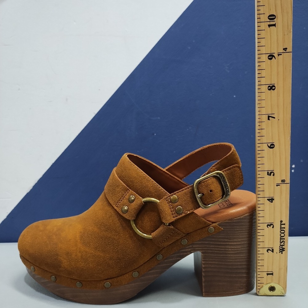 Frye & Co. Iselle Slingback Clogs Womens 9M Brown Studded Round Toe Block Heel - Picture 8 of 8